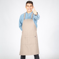 Delantal Con Peto Gris Tirante Espalda 82X72 Cm | Union Workwear