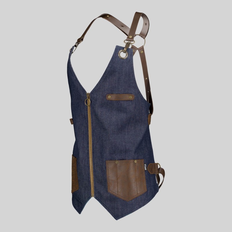 Chaleco Unisex Vaquero Y Piel Kurume | Union Workwear