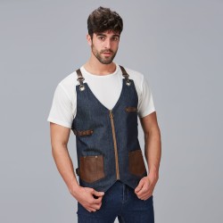 Chaleco Unisex Vaquero Y Piel Kurume | Union Workwear