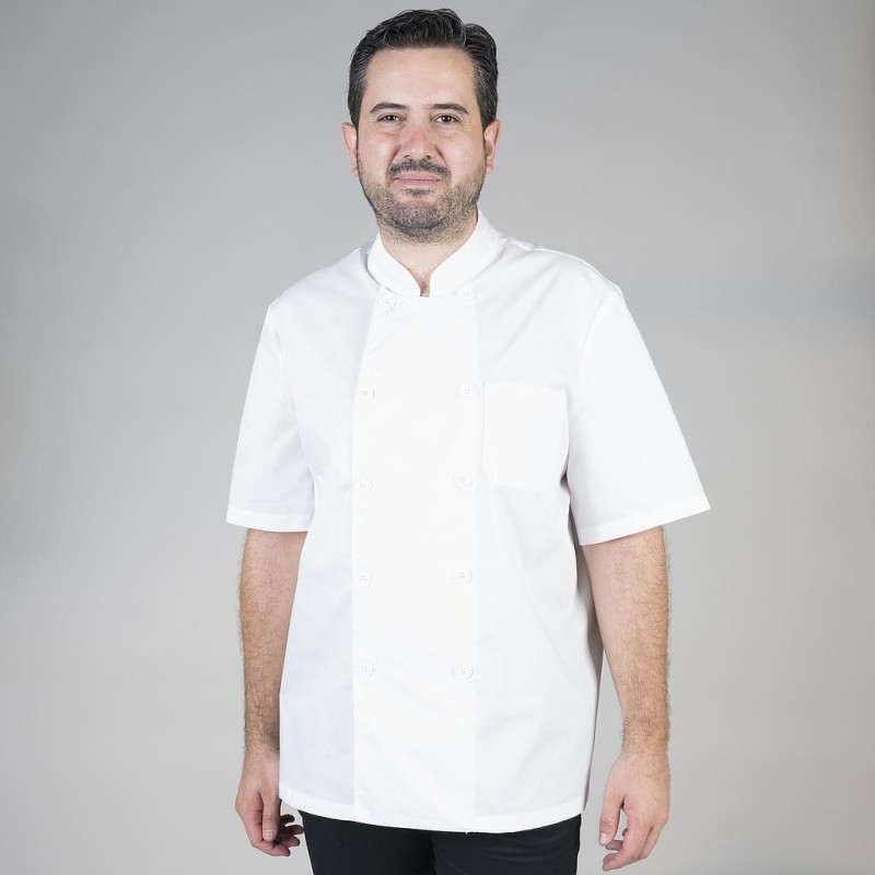 Chaqueta Cocina Unisex Plana Blanca M/C | Union Workwear