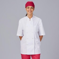 Chaqueta Cocina Unisex Sarga Blanca M/C | Union Workwear