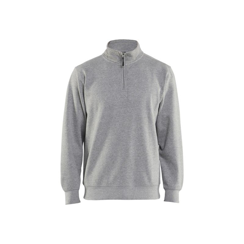 Sudadera lisa con media cremallera