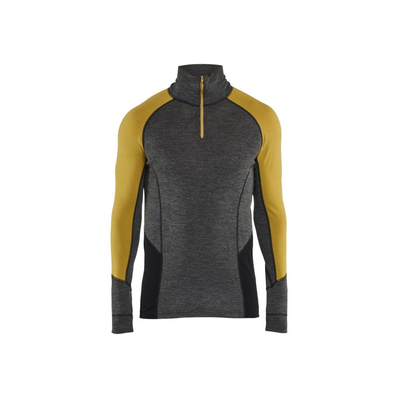 Camiseta interior de cuello con cremallera WARM, 100 % merino