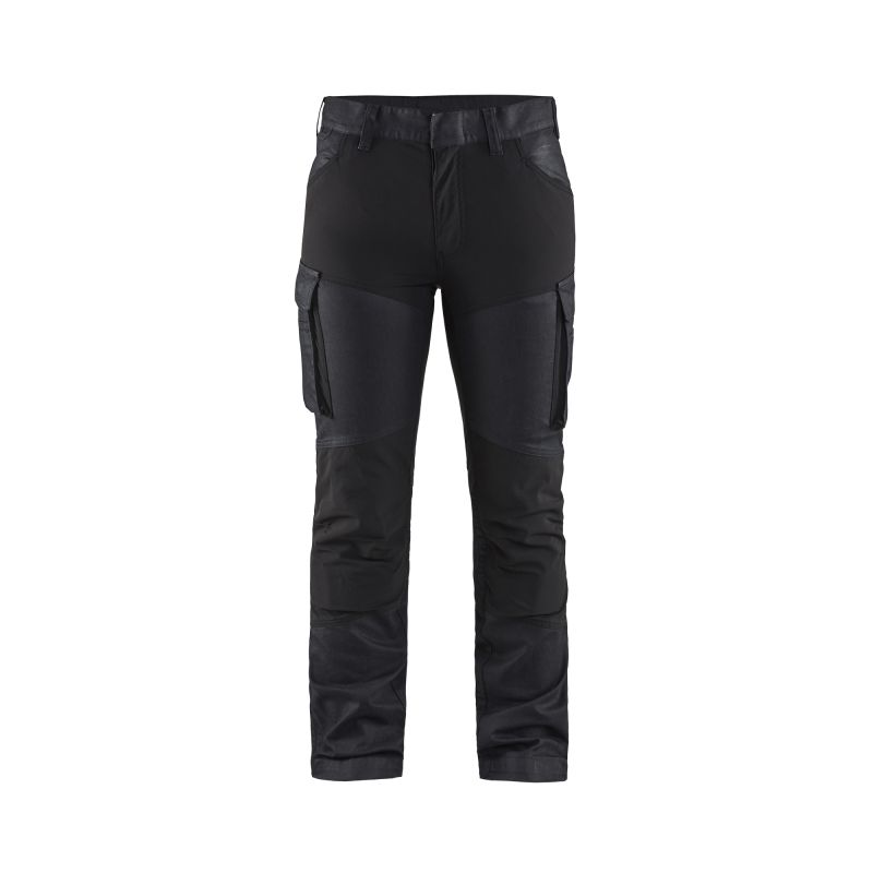 Pantalones de servicio de tela vaquera con elástico