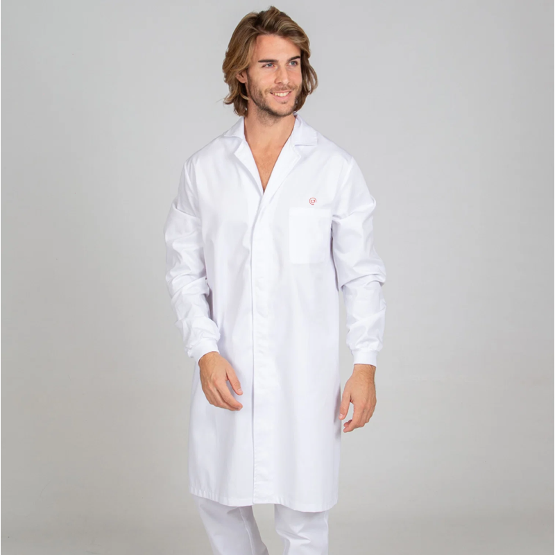 Bata Unisex M/L Sarga Blanca Bordada | Union Workwear